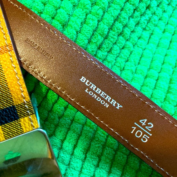 Burberry Orange & Yellow Nova Print Belt - Picture 6 of 7